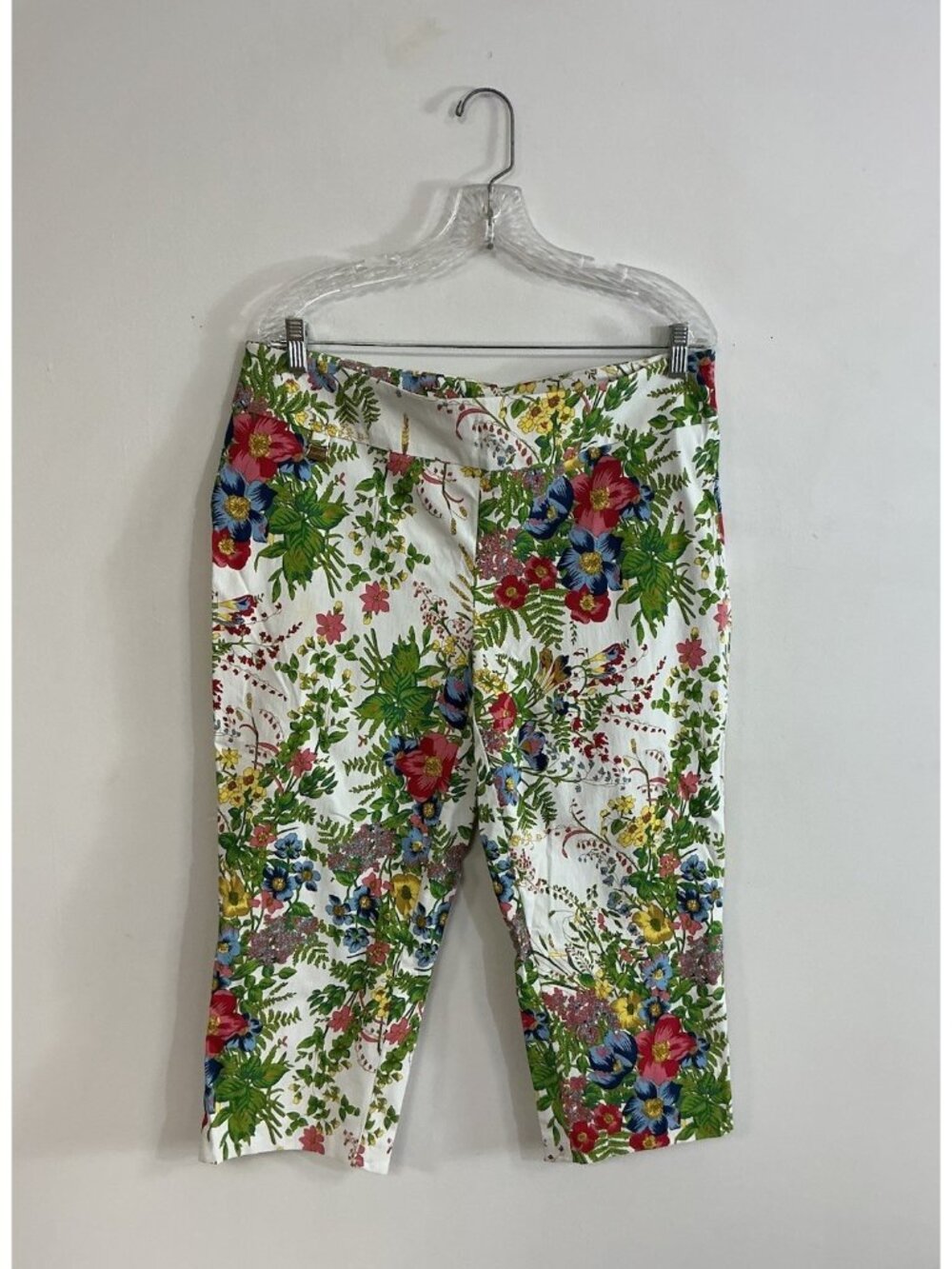 Joseph Ribkoff Floral Capri Crop Pants Stretch Comfort Womens 16